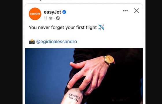 EasyJet przeprasza za zdjęcie tatuażu kojarzącego się z Holocaustem