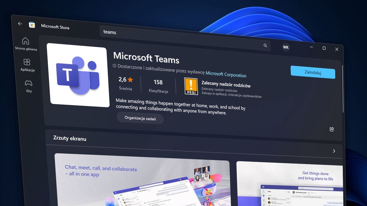 Microsoft Teams w sklepie Microsoftu