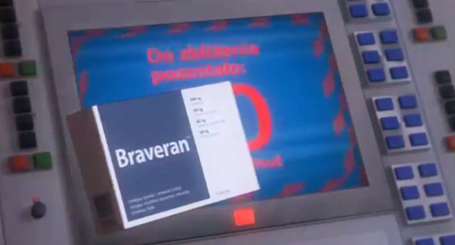 Zbliżenie z mocą w stacji kosmicznej reklamuje Braveran (wideo)