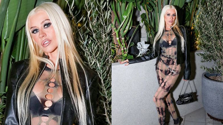 Mocno odchudzona Christina Aguilera pozuje w prześwitach