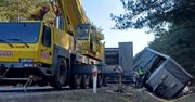 Blisko dramatu pod Toruniem. Naładowana naczepa odczepiła się od ciągnika