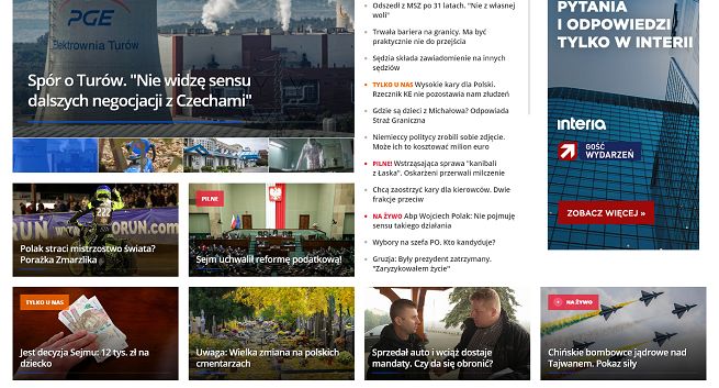 Interia.pl z nowym layoutem strony głównej