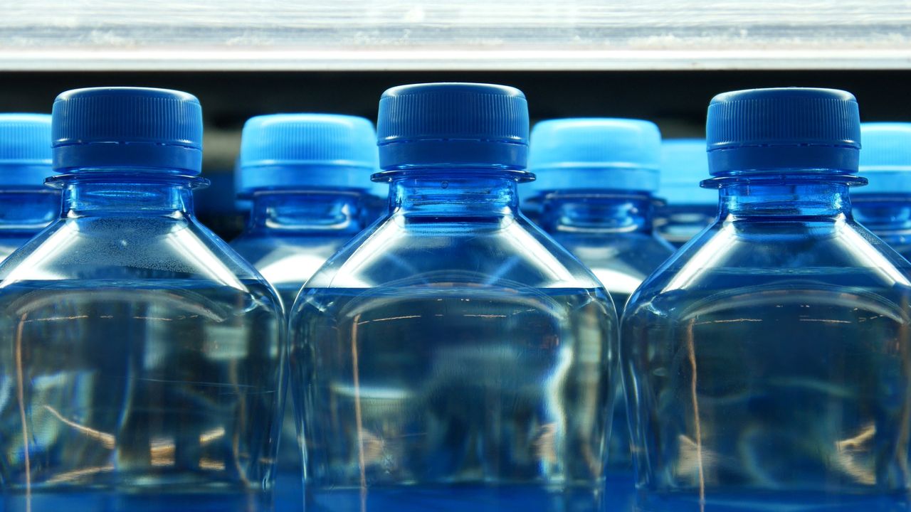 water, bottle, blue, plastic, glass, cap, small, closeup, close-up, close up, fridge, refrigerator, cold, refreshing, freshen, thirst, thirsty, drink, drinking, potable, soda, carbonated, sparkling, aerated, purified, clean, clear, transparent, spring, mineral, h2o, liquid, natural, buy, shop, store, supermarket, market, department, shopping mall, retail, shelf, consumerism, consumption, sale, commerce, concept, beautiful, nice