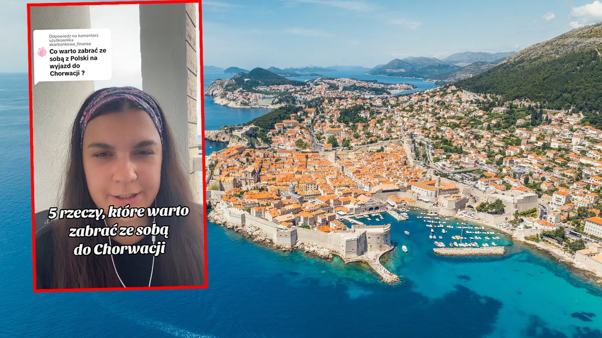 Kobieta tłumaczy, co warto zabrać ze sobą do Chorwacji