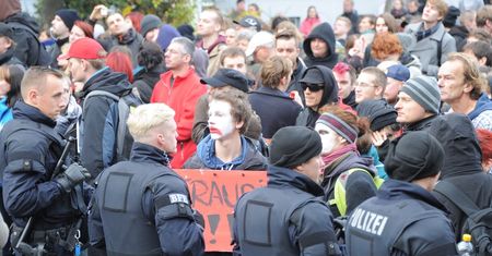 Marsz NPD na ulicach Frankfurtu nad Odrą