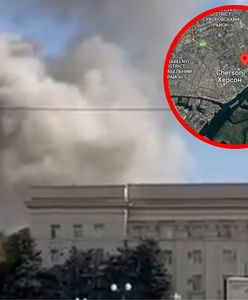 Kłęby dymu w Chersoniu. Doniesienia rosyjskich mediów