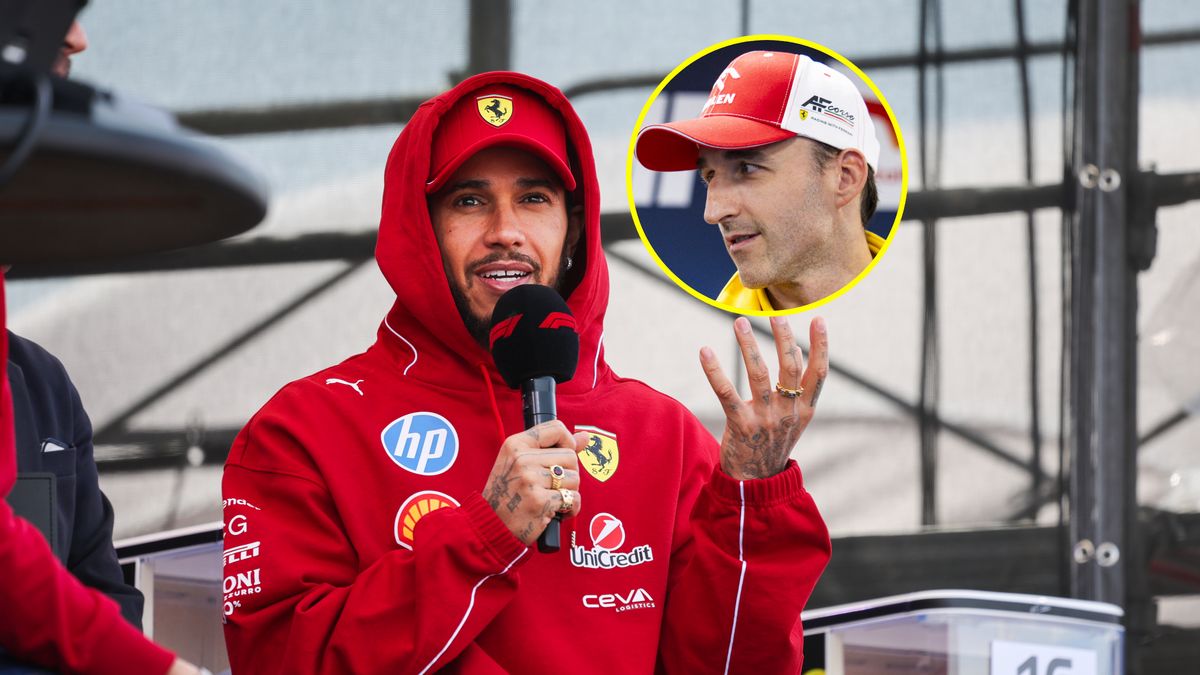 Materiały prasowe / Ferrari / Julien Delfosse / DPPI / Na zdjęciu: Lewis Hamilton, w kółku Robert Kubica