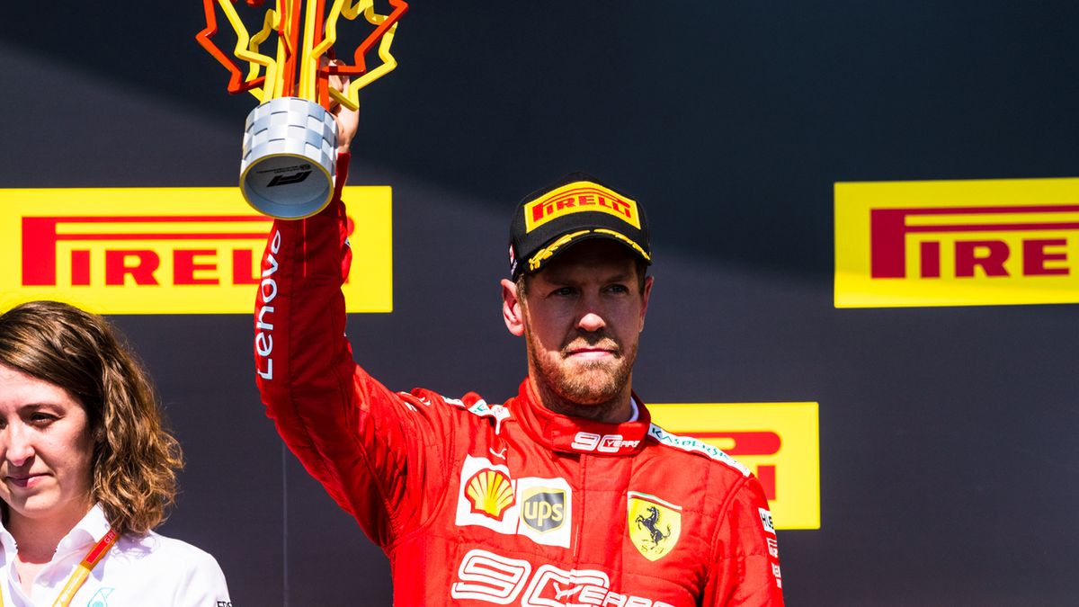 Sebastian Vettel na podium GP Kanady