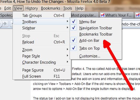 Jak przywrócić klasyczny wygląd wersji 3.x w Firefoxie 4? 3