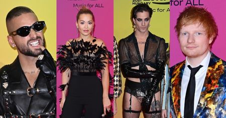 MTV EMA 2021. Największe gwiazdy europejskiej sceny muzycznej brylują na węgierskiej ściance: Maluma, Ed Sheeran, Maneskin... (ZDJĘCIA)