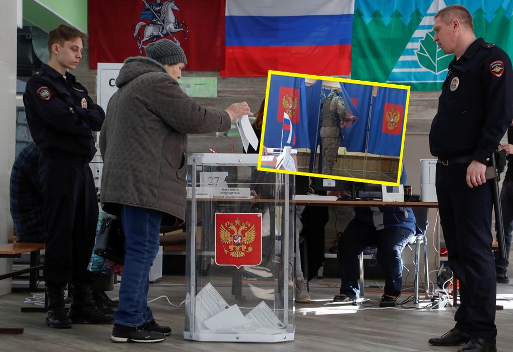 This is what elections look like in Russia. Outrageous footage