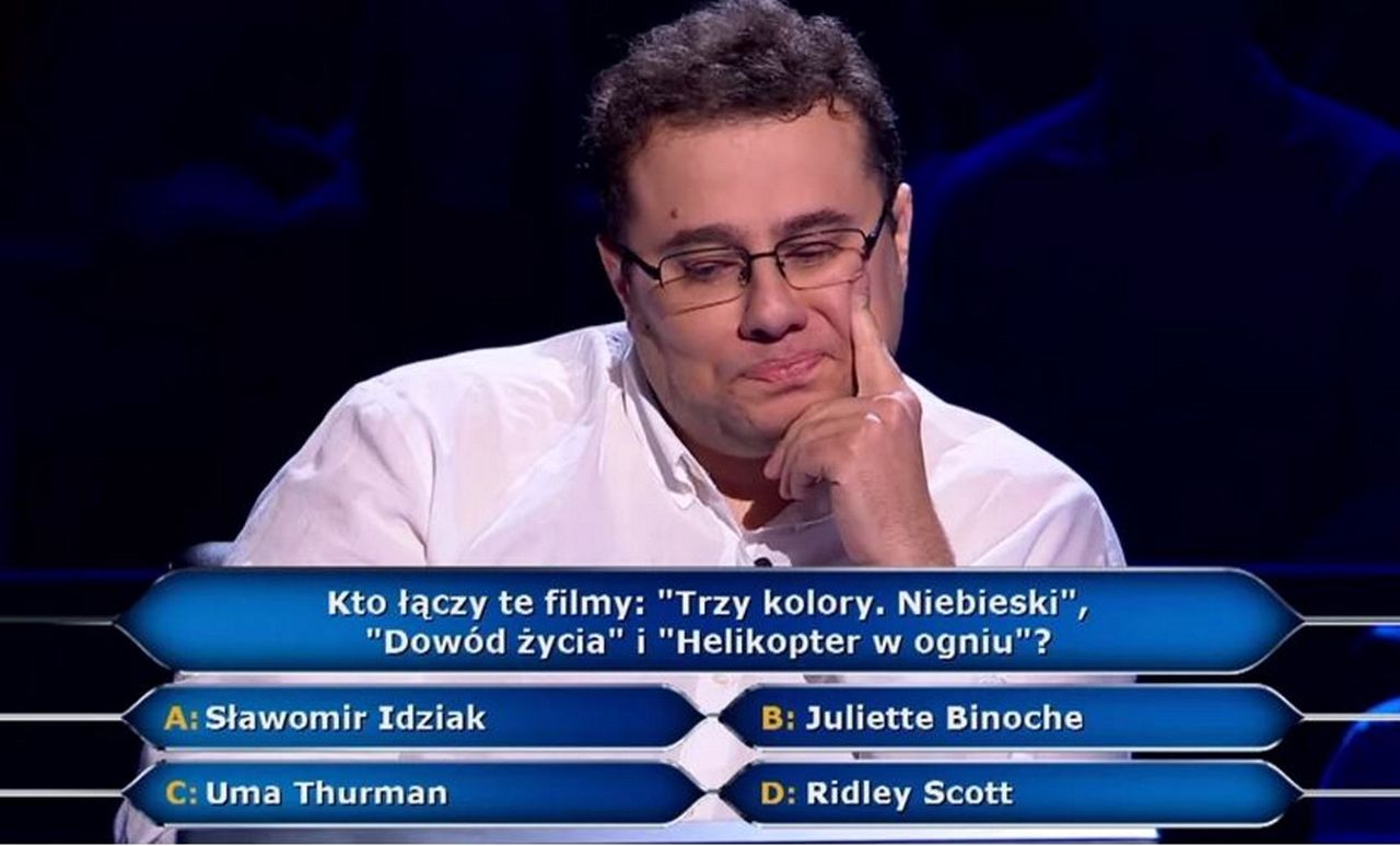Sebastian Kusz zrezygnował z gry w "Milionerach" przy filmowym pytaniu