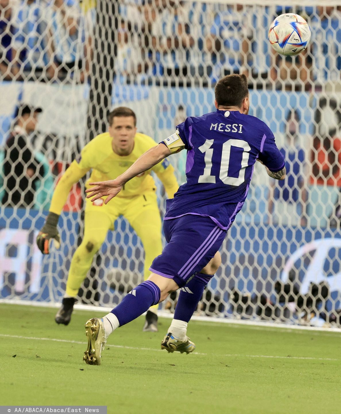 DOHA, QATAR - NOVEMBER 30: Lionel Messi (10) of Argentina in action during the FIFA World Cup Qatar 2022 Group C match between Poland and Argentina at Stadium 974 on November 30, 2022 in Doha, Qatar. Mohammed Dabbous / Anadolu Agency/ABACAPRESS.COM