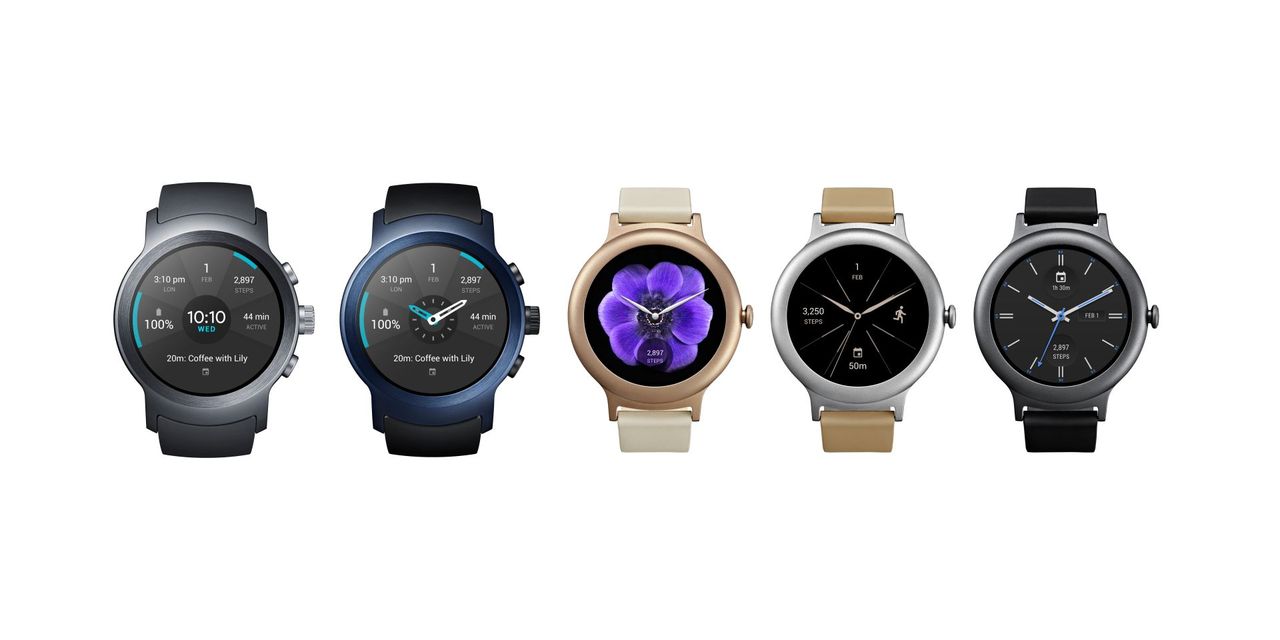 LG Watch Sport (dwa pierwsze) i Watch Style (trzy kolejne)