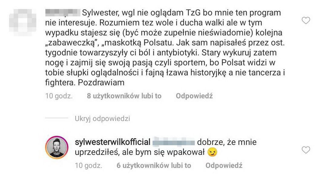 Sylwester Wilk odpowiada na krytyczne komentarze