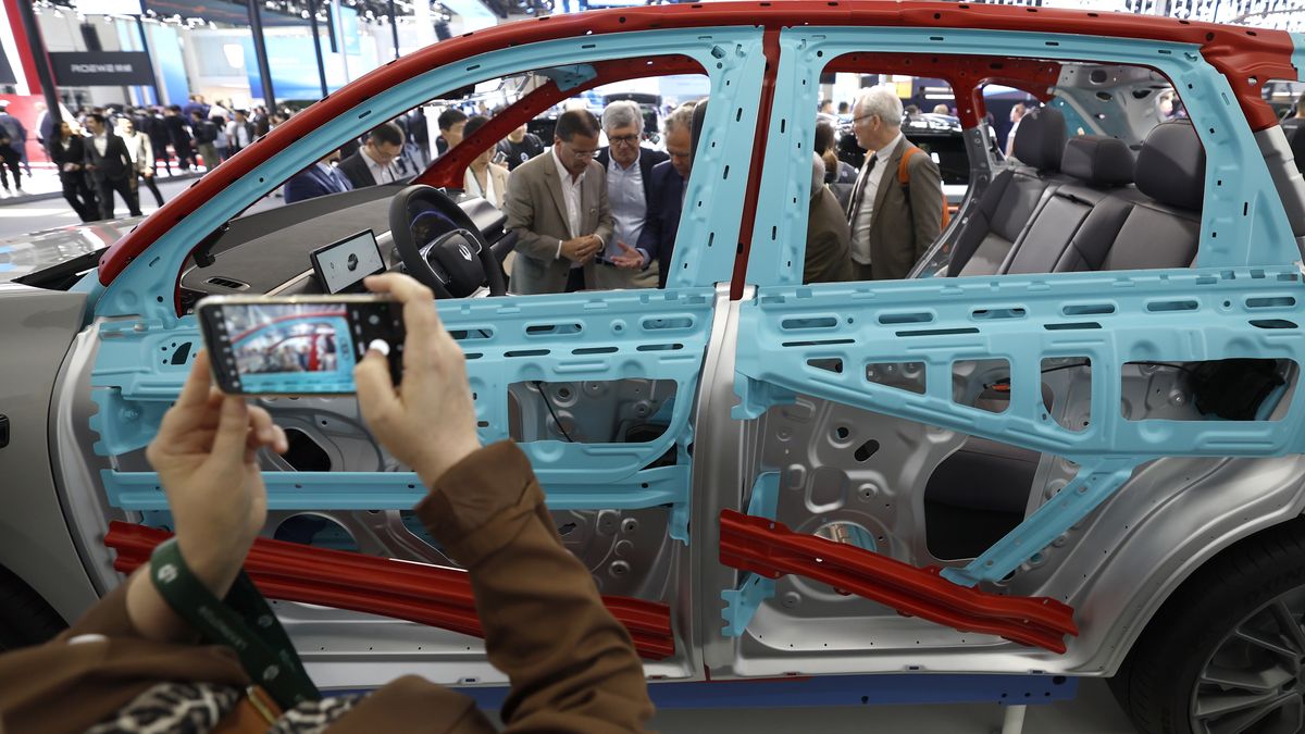BEIJING, CHINA - APRIL 25: People visit Leapmotor booth during the 2024 Beijing International Automotive Exhibition (Auto China 2024) at China International Exhibition Center on April 25, 2024 in Beijing, China. (Photo by Fu Tian/China News Service/VCG via Getty Images)