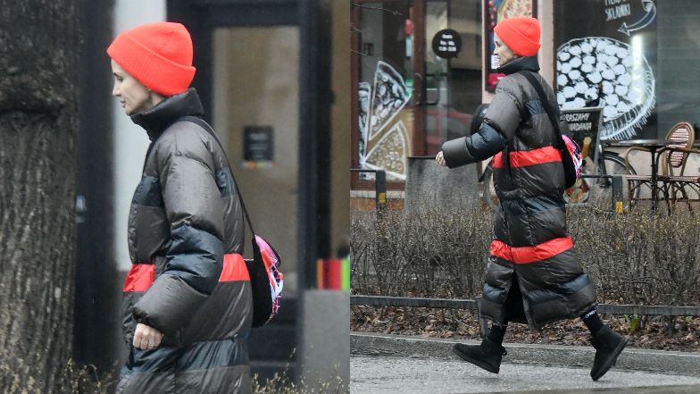 Viola Kołakowska parkuje na przystanku autobusowym