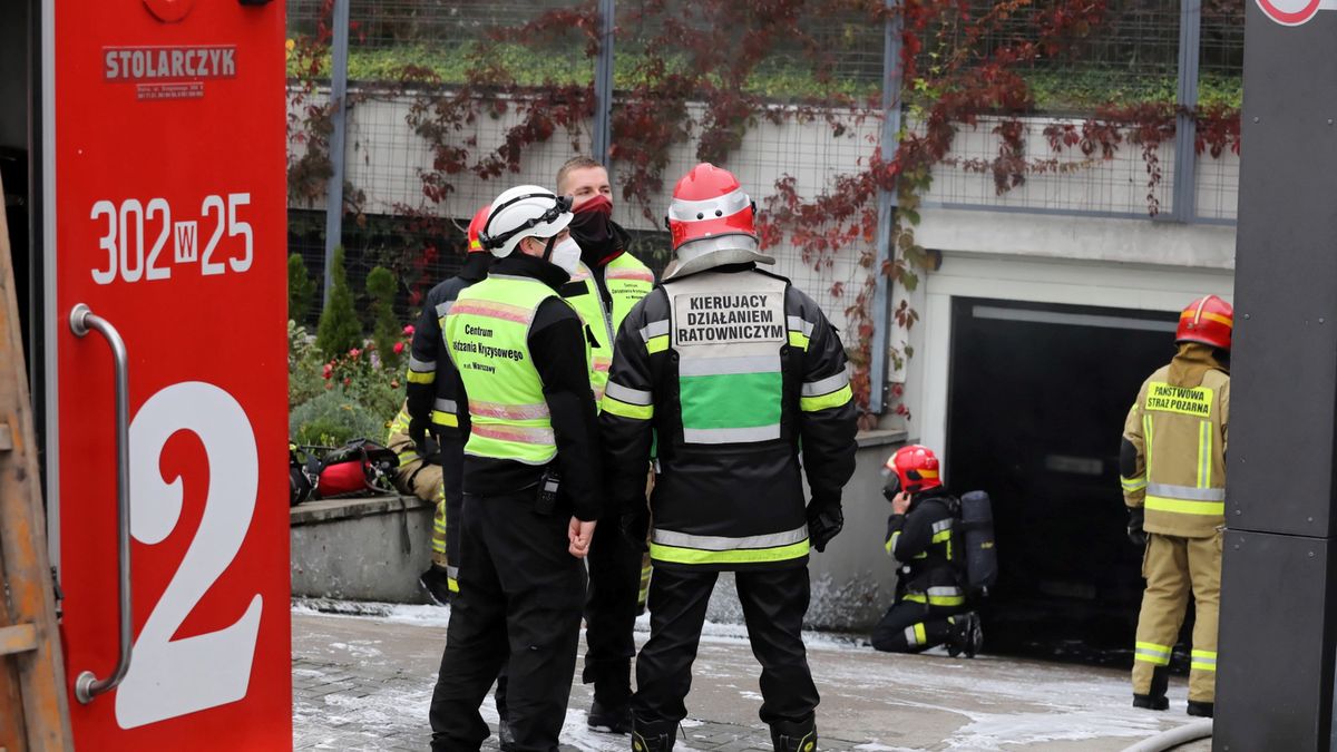 Pożar garażu w Warszawie