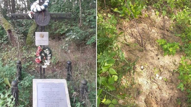 Biełsat udostępnił zdjęcia z miejsca, gdzie znajdował się grób