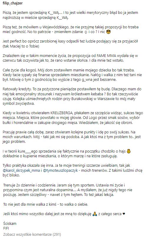 Wpis Filipa Chajzera