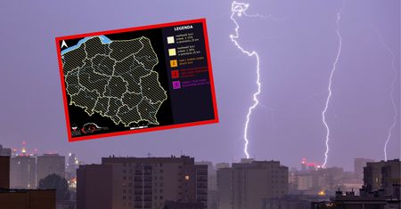 Wyładowania niemal w całej Polsce. Możliwy grad