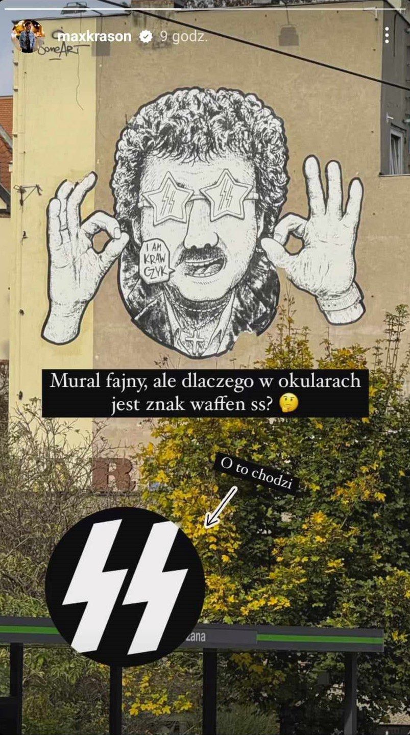 Max Krasoń o muralu z Krawczykiem
