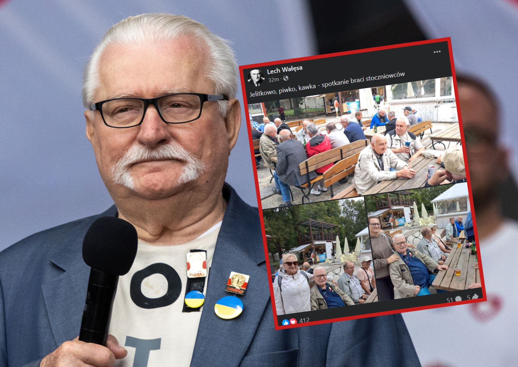 Lech Wałęsa na "piwku". Spotkał się z kolegami ze Stoczni Gdańskiej