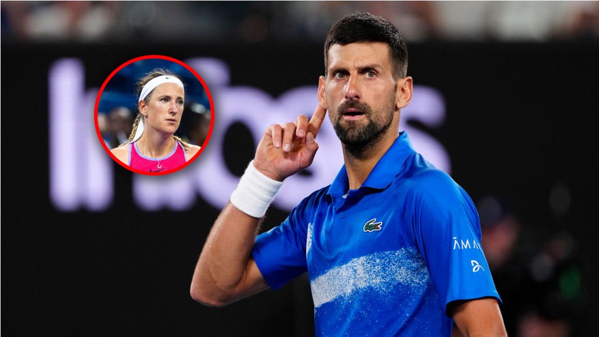 Getty Images / Fred Lee/Robert Prange / Na głównym: Novak Djoković, w kółku: Wiktoria Azarenka