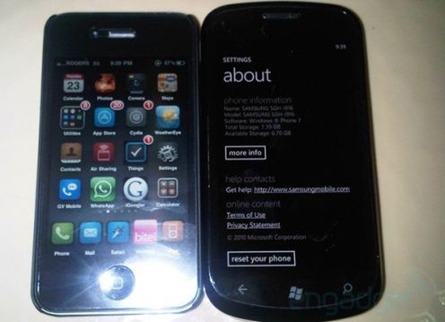 Nowy Samsung z Windows Phone 7 na tle iPhone'a 4