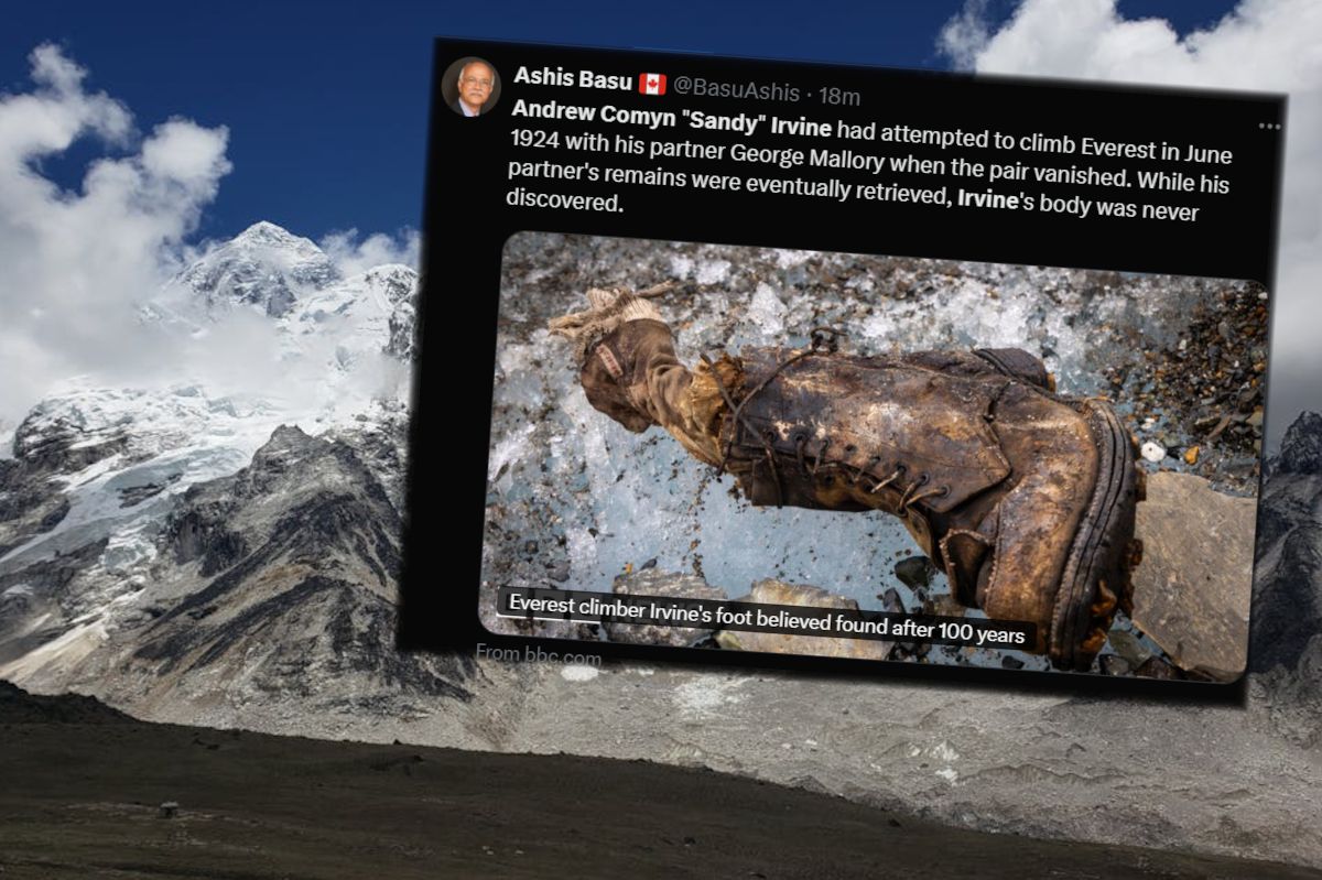 Climber's foot found on Everest rekindles Irvine mystery