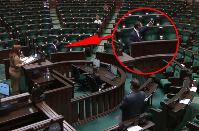 Asystent posła Lewicy na sali plenarnej Sejmu był przez niemial pół godziny