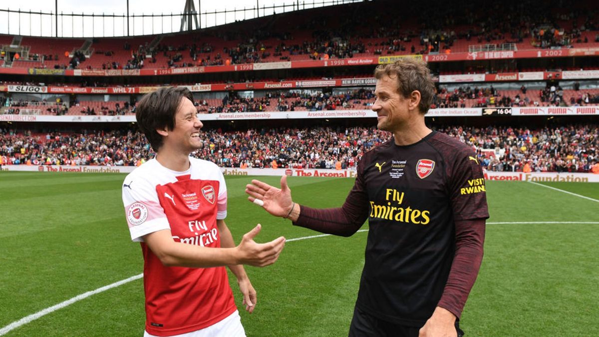 Getty Images /  Stuart MacFarlane/Arsenal FC / Na zdjęciu: Tomas Rosicky (z lewej) i Lens Lehmann