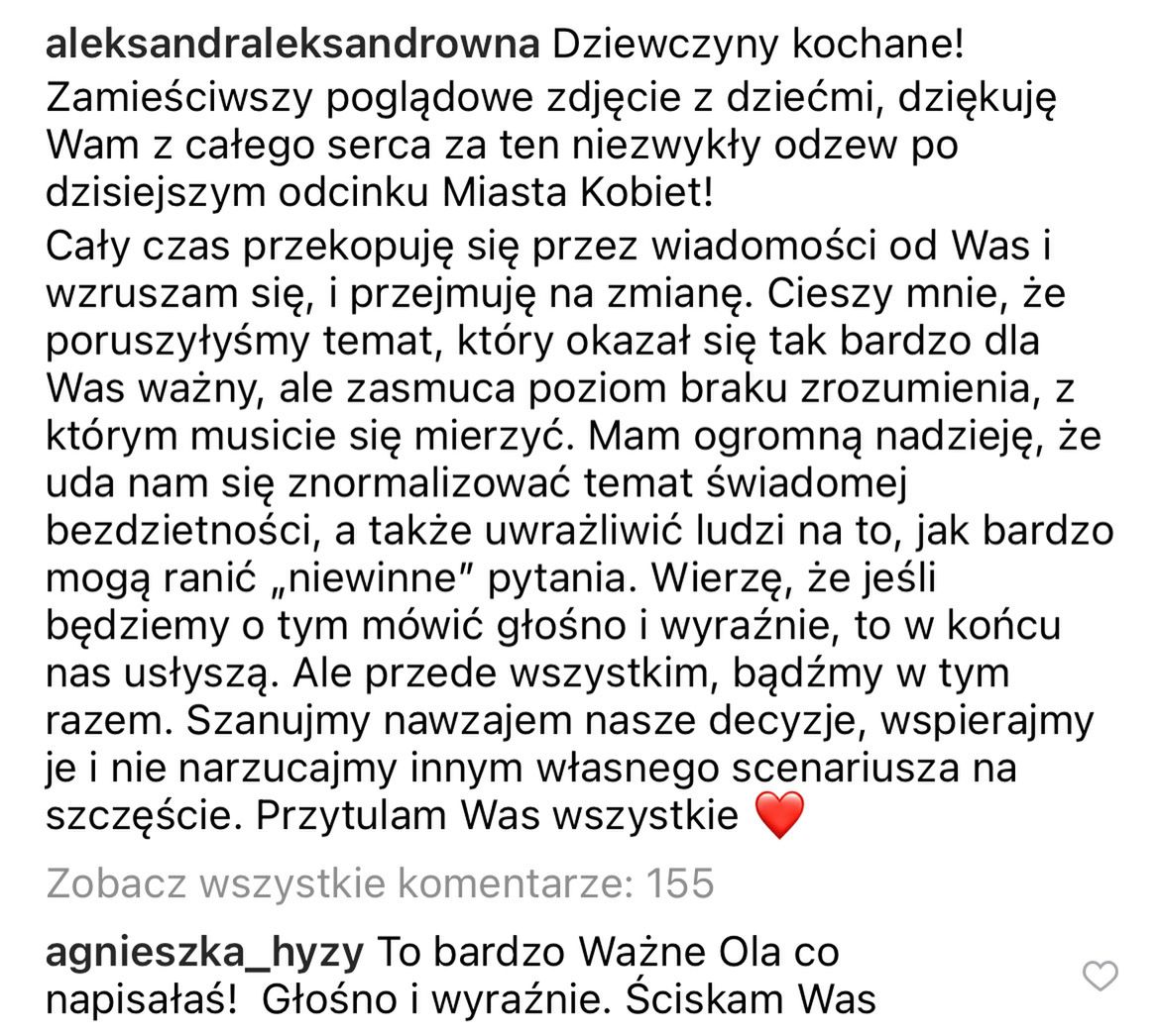Aleksandra Kwaśniewska o świadomej bezdzietności