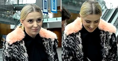 Halina Mlynkova rozdaje autografy w futrze pod TVP