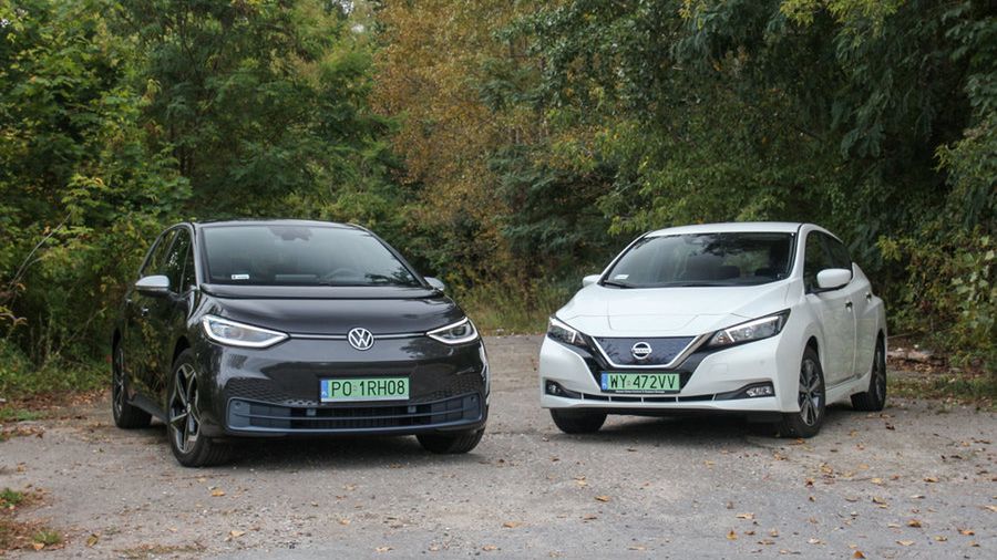 Volkswagen ID.3 i Nissan Leaf (fot. Michał Zieliński)
