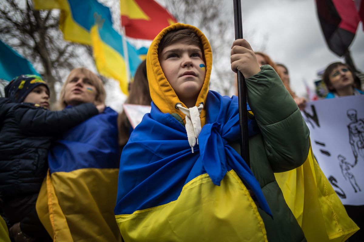 Wojna w Ukrainie. Naród ukraiński protestuje przeciwko Rosji 