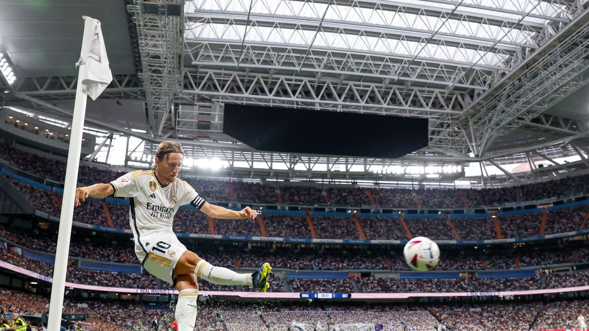 Luka Modrić (Real Madryt) w meczu na Santiago Bernabeu w Madrycie