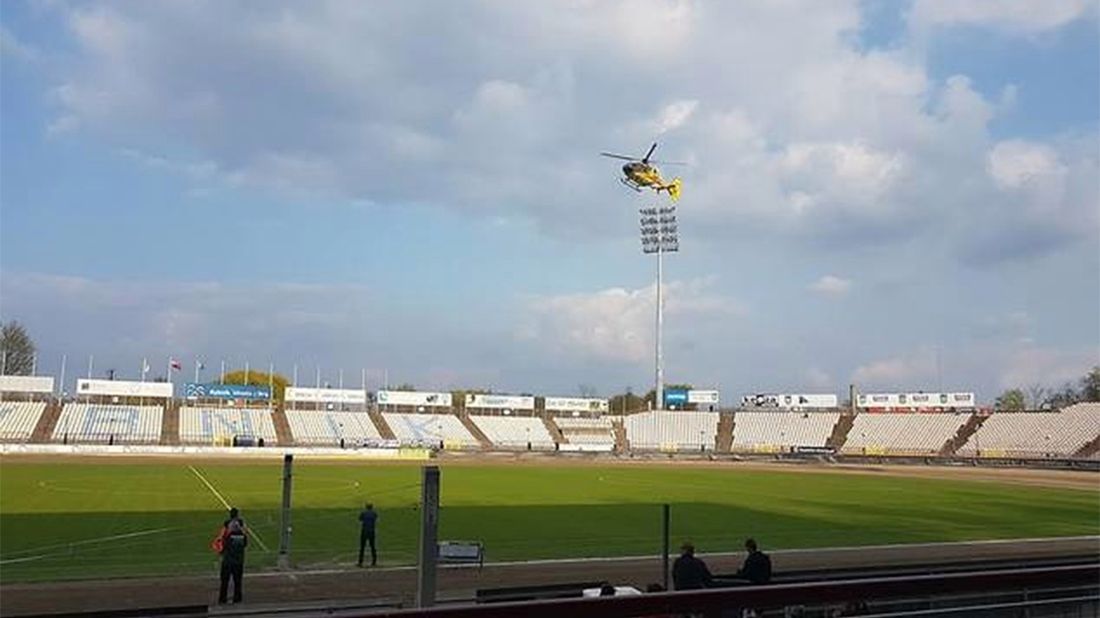 Zdjęcie okładkowe artykułu: Materiały prasowe /  / Helikopter nad rybnickim stadionem