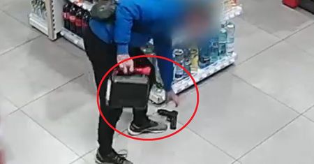 Wstrząsające sceny na stacji. Miał kanister i pistolet