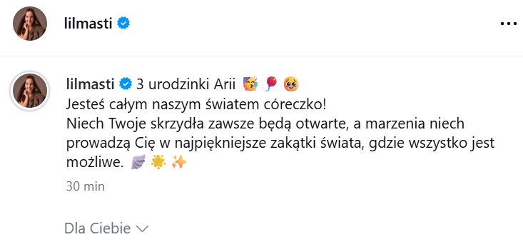 Lil Masti i urodziny córki