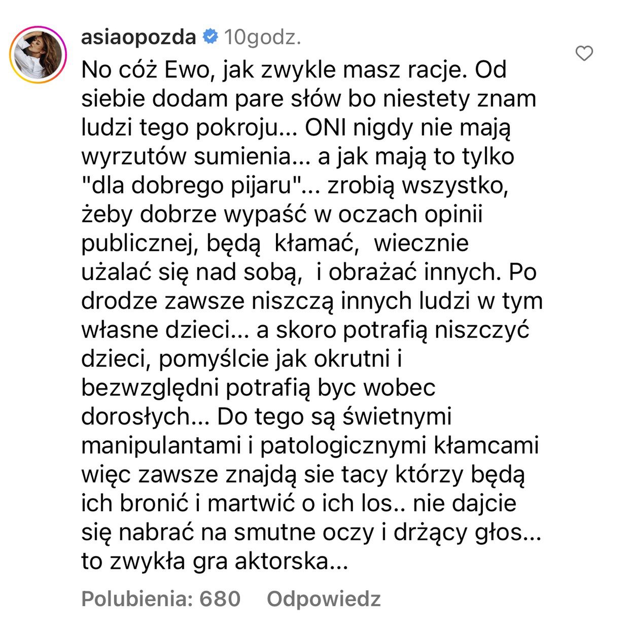 Joanna Opozda komentuje wywiad Rzeźniczaka 