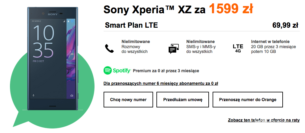 Wyprzedaże telefonów w Orange 2016/2017