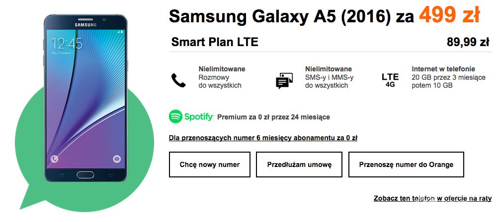 Wyprzedaże telefonów w Orange 2016/2017