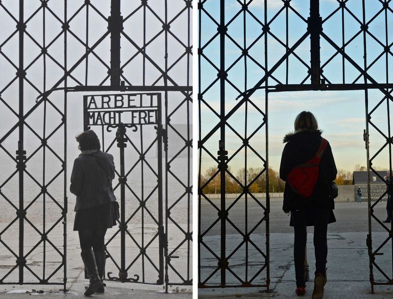 Kradzież w byłym obozie w Dachau. Napis "Arbeit macht frei" zniknął