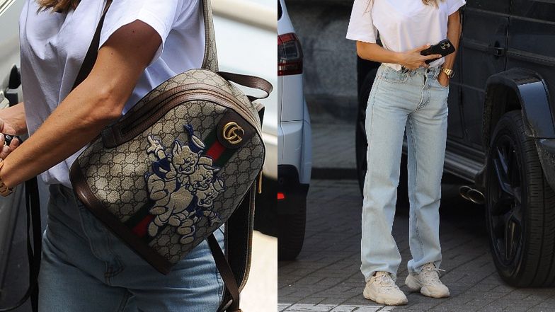 Ewa Chodakowska na spacerze z psem