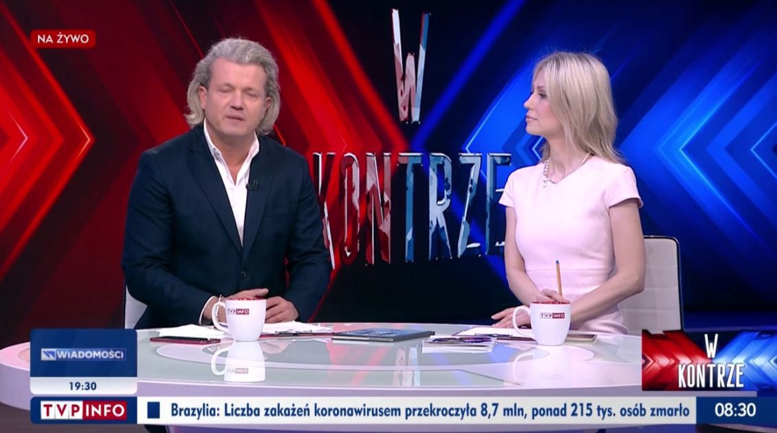 Jarosław Jakimowicz i Magdalena Ogórek na antenie programu "W kontrze"