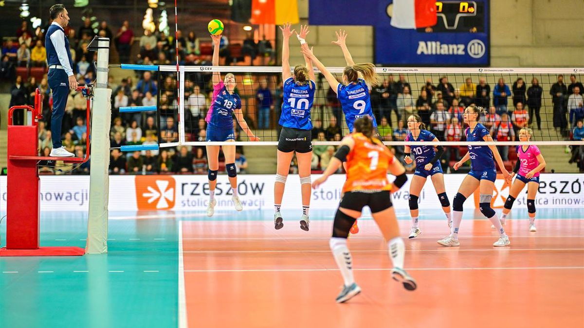Materiały prasowe / CEV / Na zdjęciu: mecz Allianz MTV Stuttgart - PGE Rysice Rzeszów. Atakuje Gabriela Orvosova
