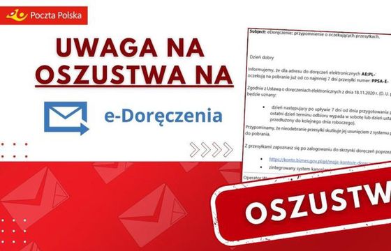 Oszuści podszywają się pod Pocztę Polską. E-maile dotyczące e-Doręczeń mogą wyłudzać nasze dane