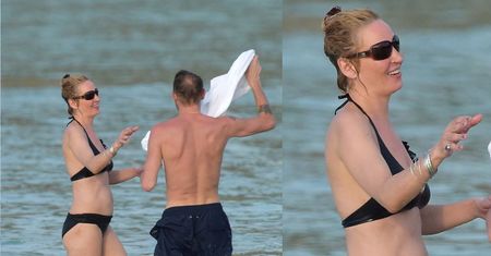46-letnia Uma Thurman W BIKINI flirtuje na plaży z nowym facetem (ZDJĘCIA)