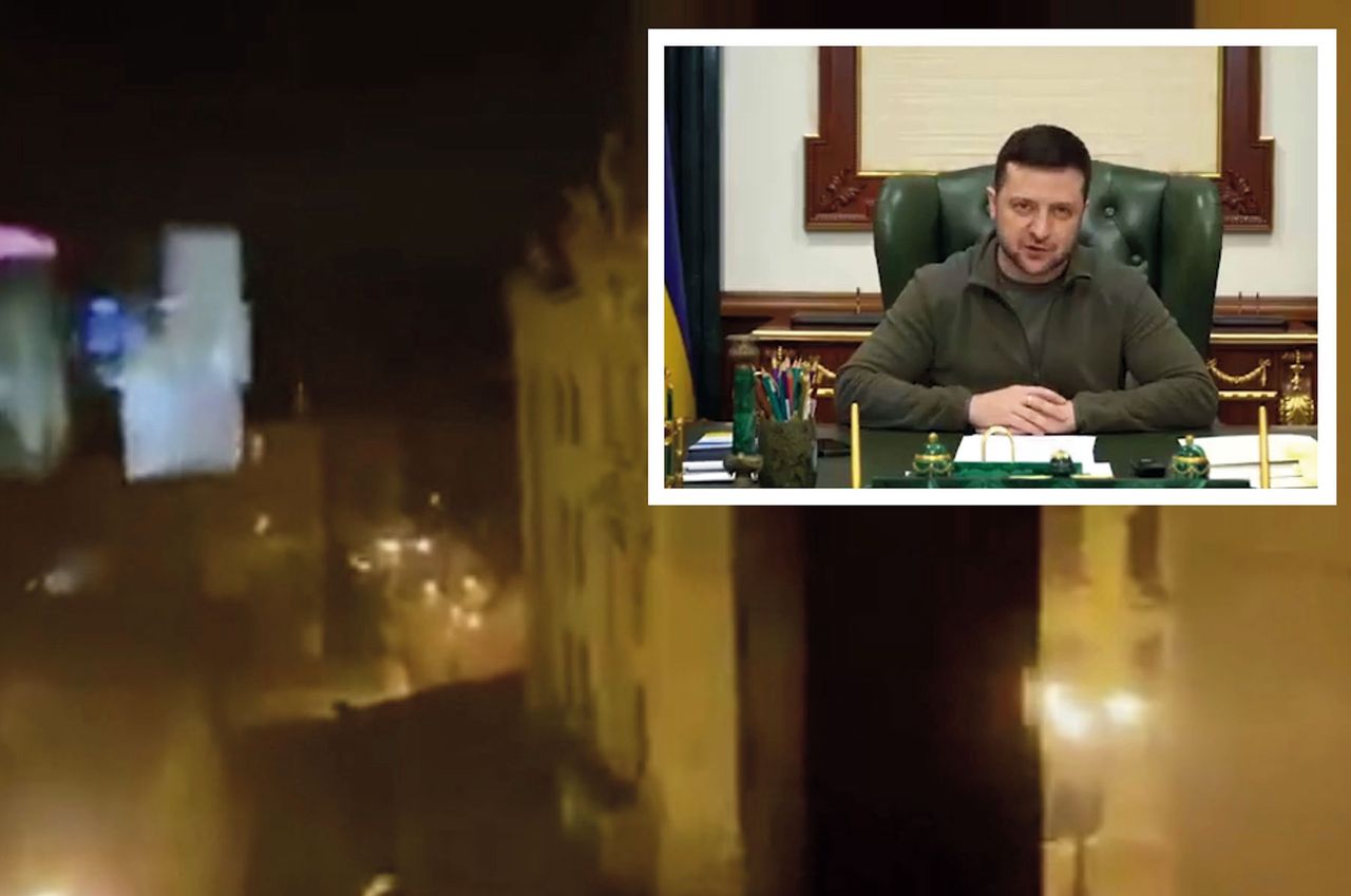 Wojna w Ukrainie. Zełenski pokazuje nocny Kijów